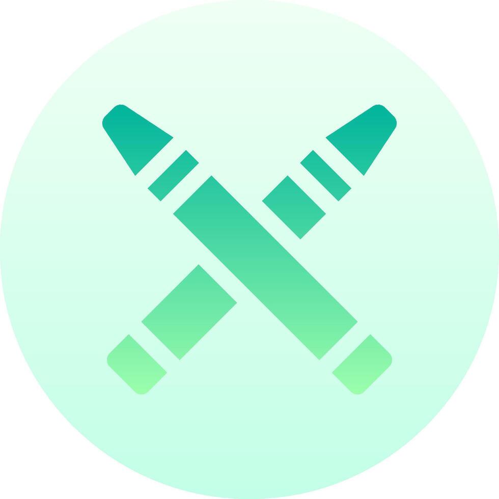 A green and blue cross with two crossed sticks vector