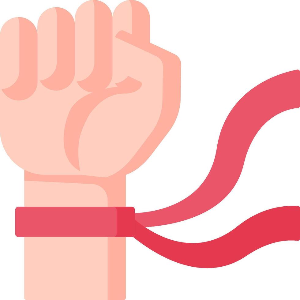 A fist with a red ribbon around it vector