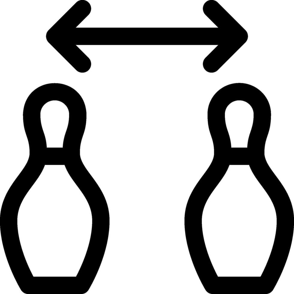 Two bowling pins are pointing to each other vector
