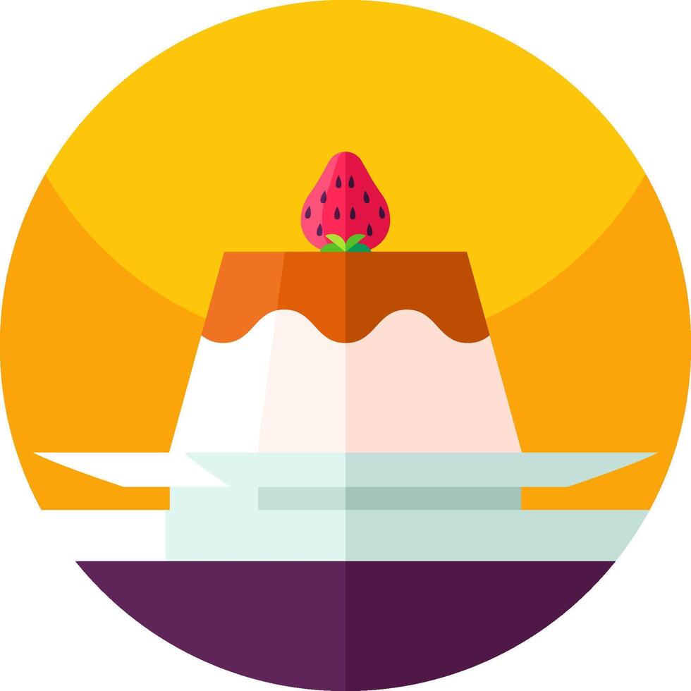 A dessert with a strawberry on top of it vector