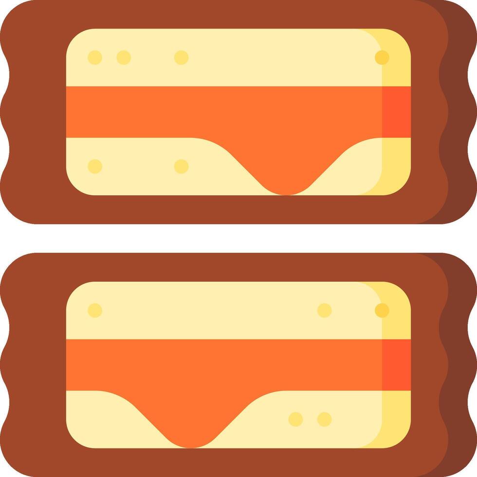 Two slices of cheese with orange and yellow slices vector