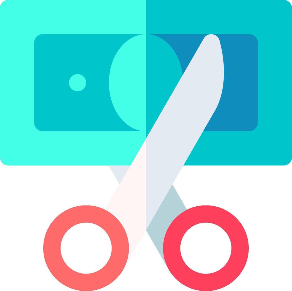 Scissors cutting a dollar bill vector