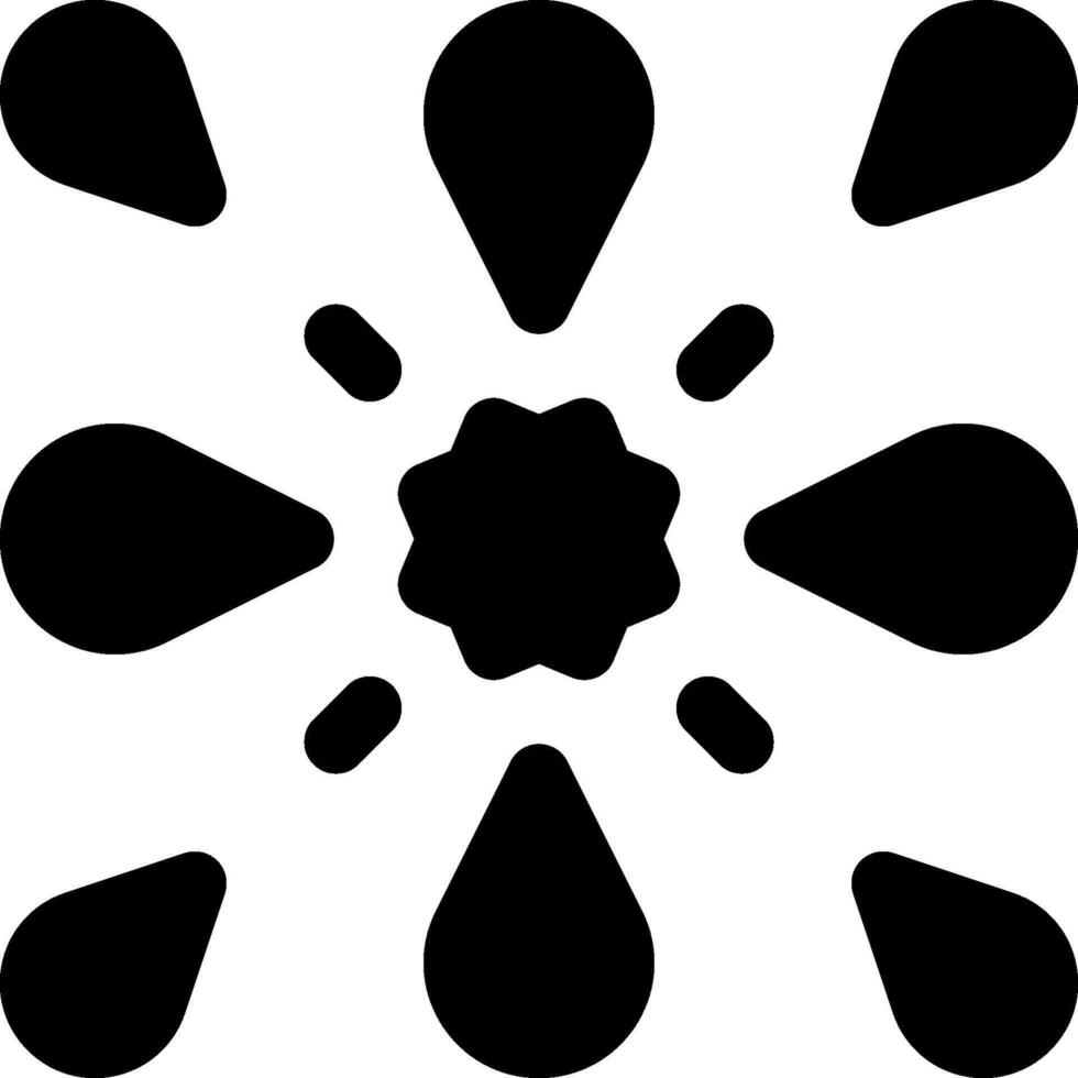 A black and white flower with many small dots vector