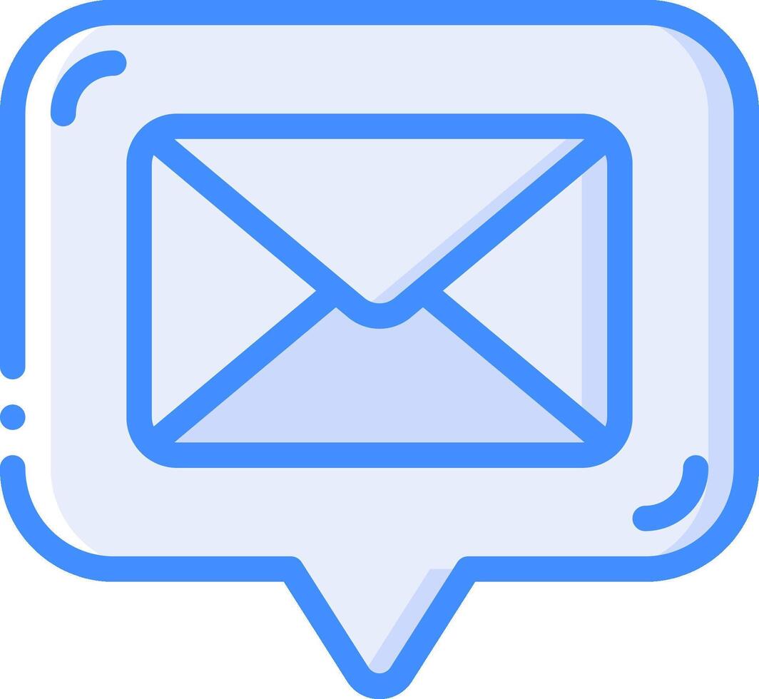 Email icon with a blue speech bubble vector
