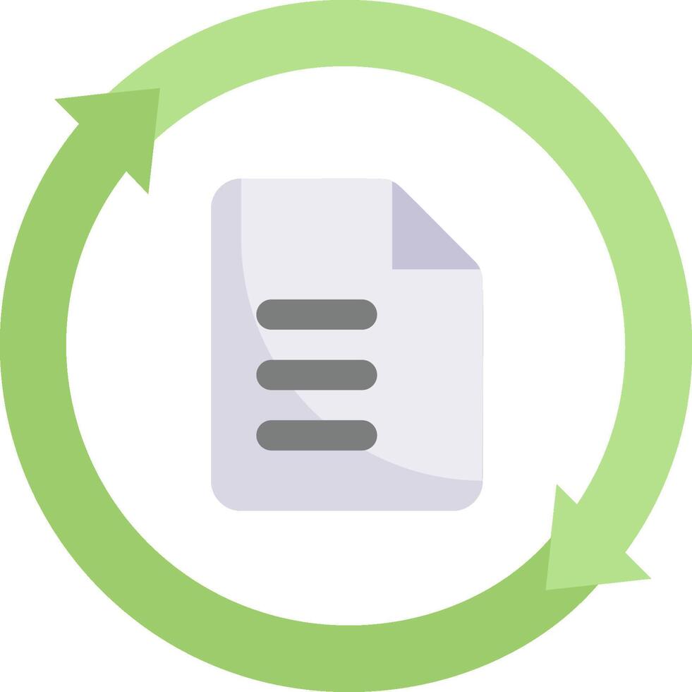 A green circle with a paper document inside vector