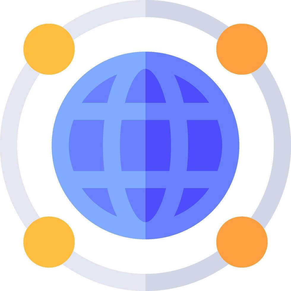 The globe is surrounded by circles and dots vector
