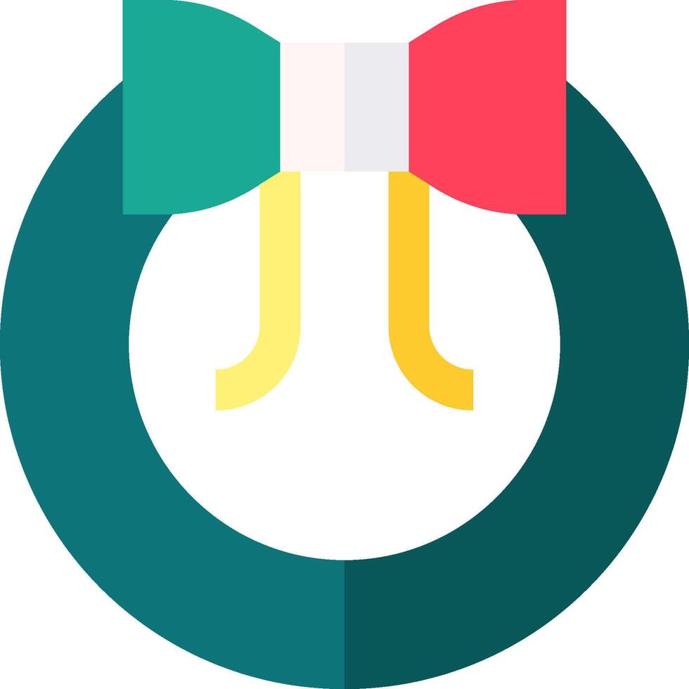A green circle with a bow on it vector