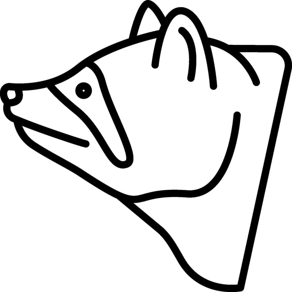 A black and white drawing of a bear head vector