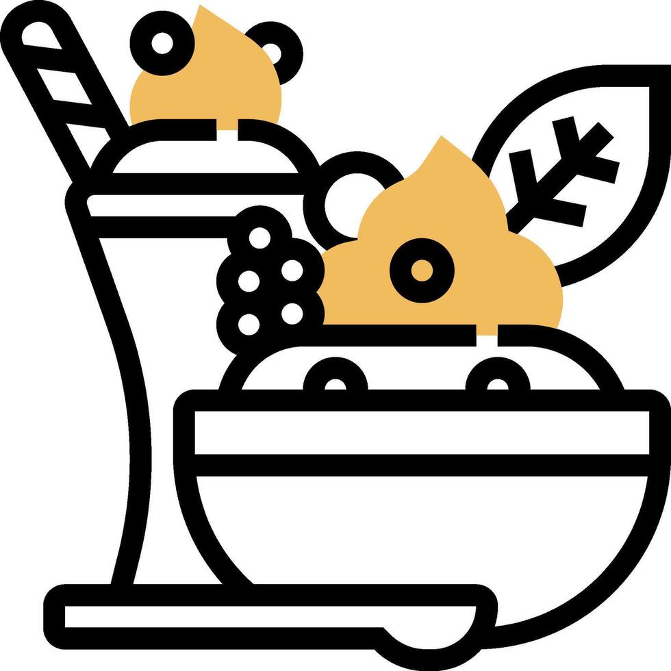 Ice cream icon with a bowl and a drink vector