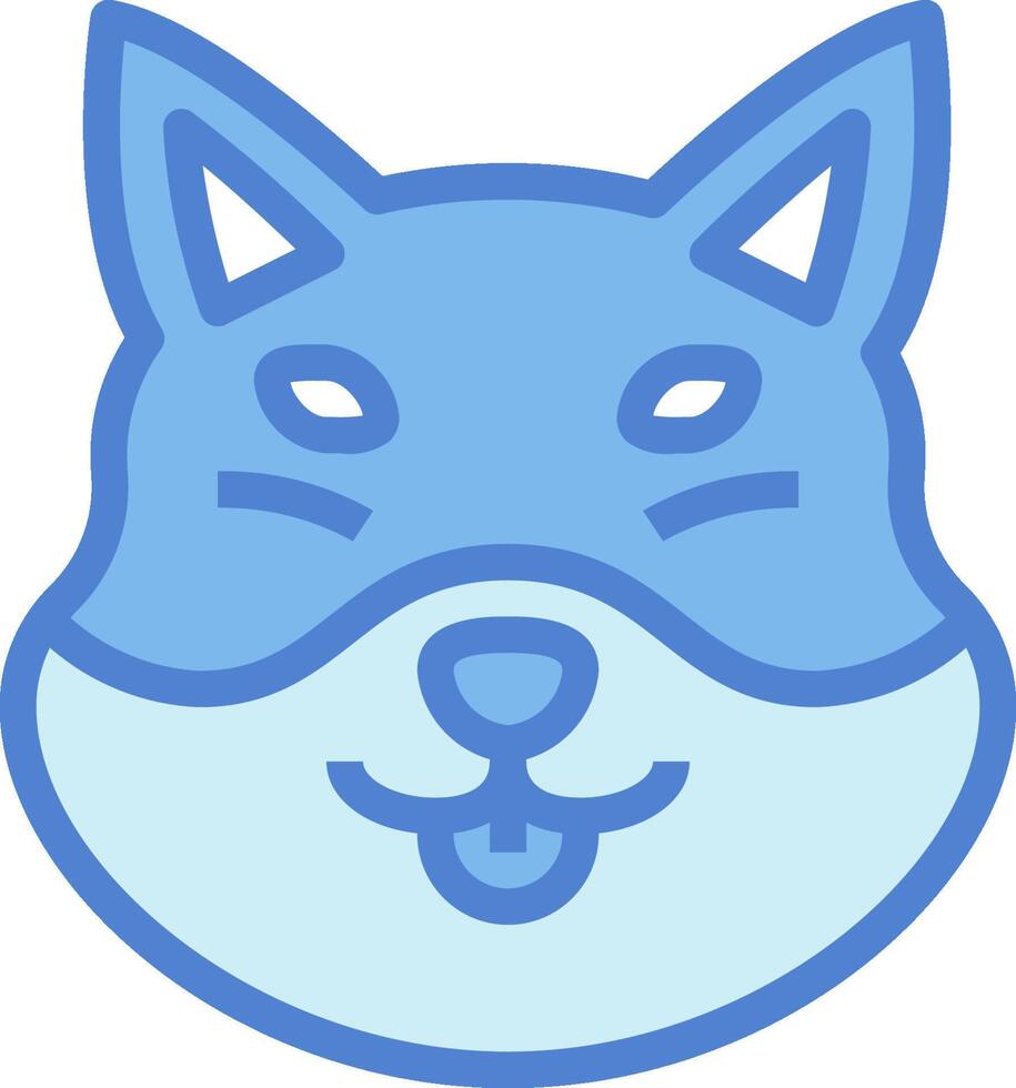 A blue fox head with a smile on its face vector