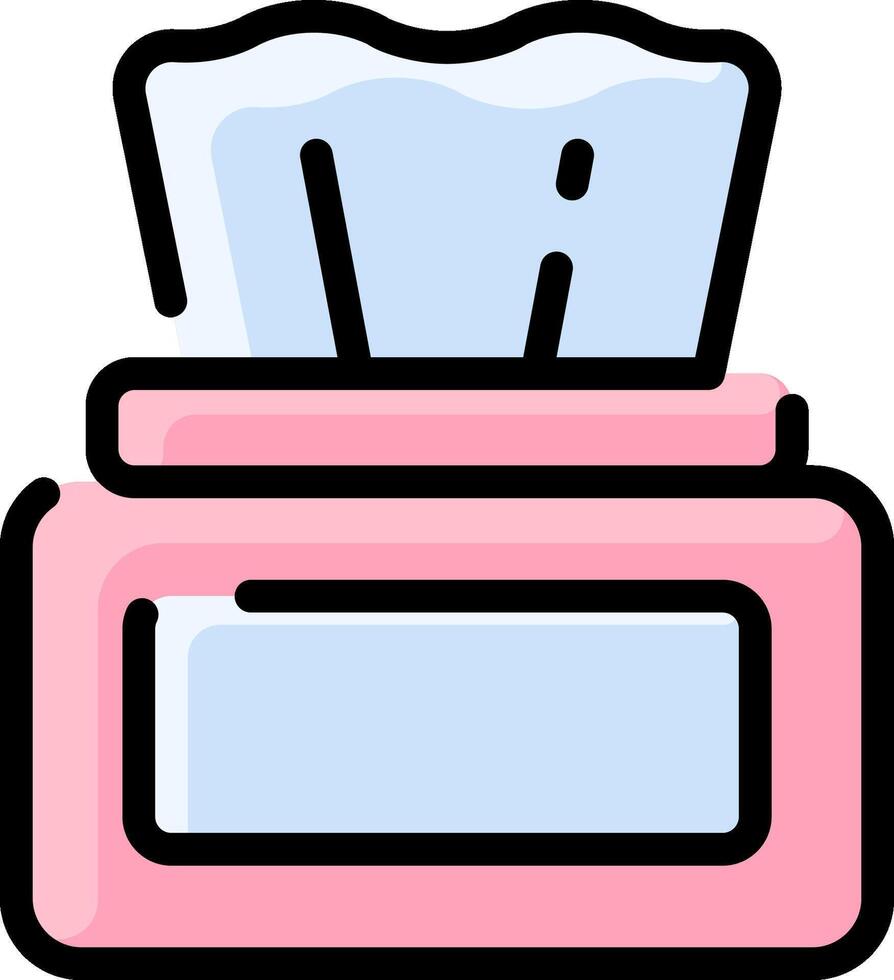 A pink box with a tissue in it vector