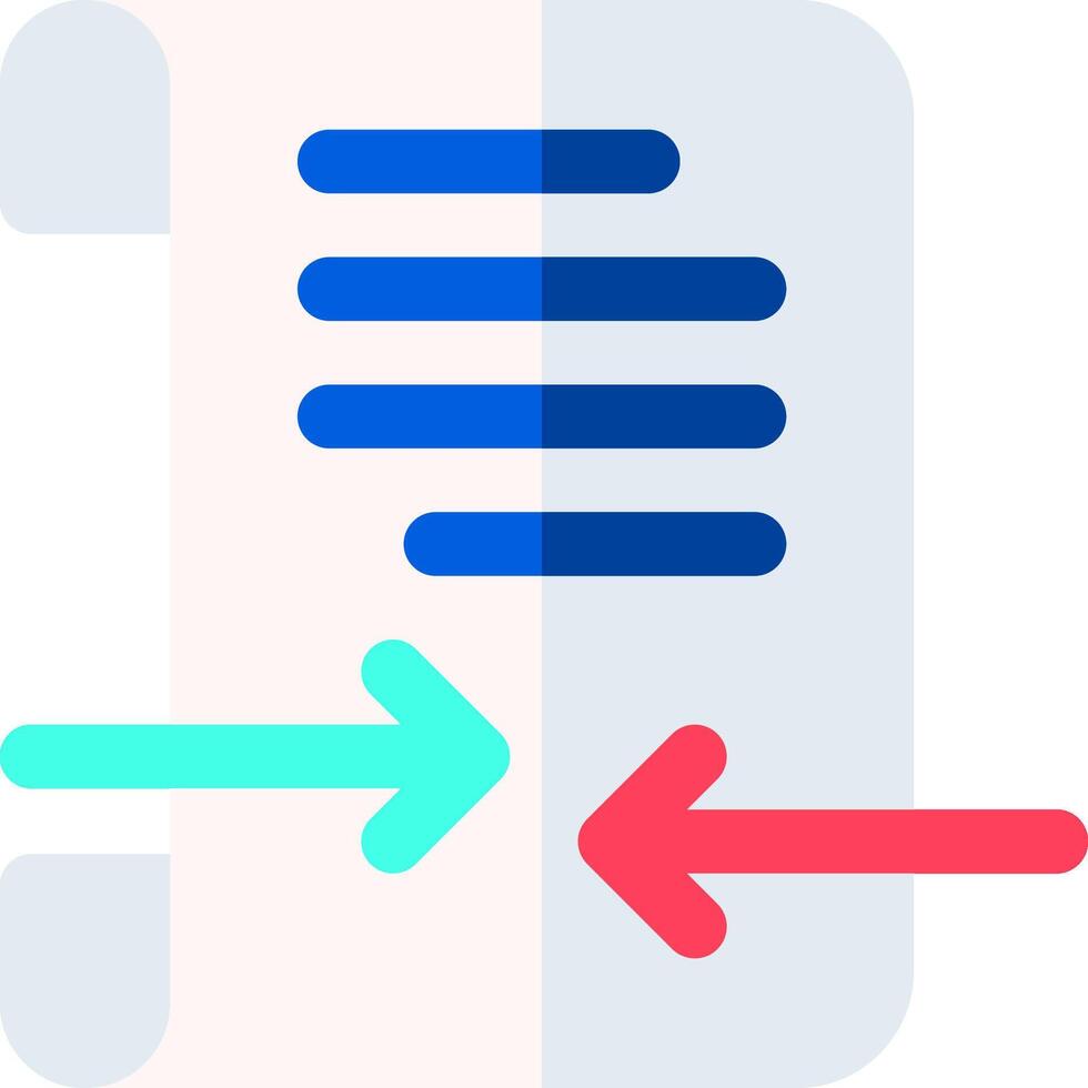 A document with two arrows pointing to it vector