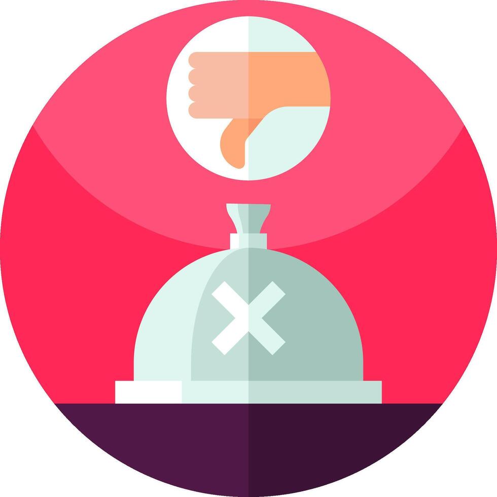 A hand is holding a bell and a thumb is pointing down vector