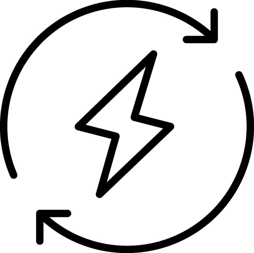 A black and white image of a lightning bolt in a circle vector