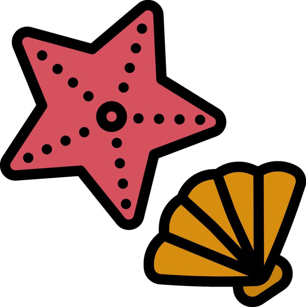 Starfish and shell clipart vector