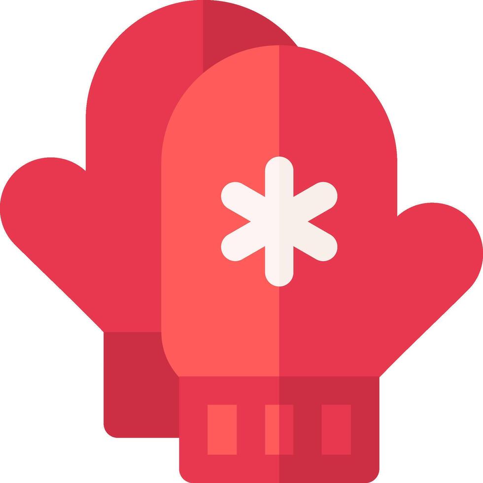Red mittens with snowflakes on them vector