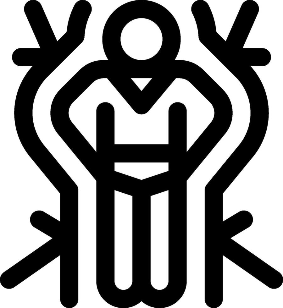 A black and white image of a man with a tree vector