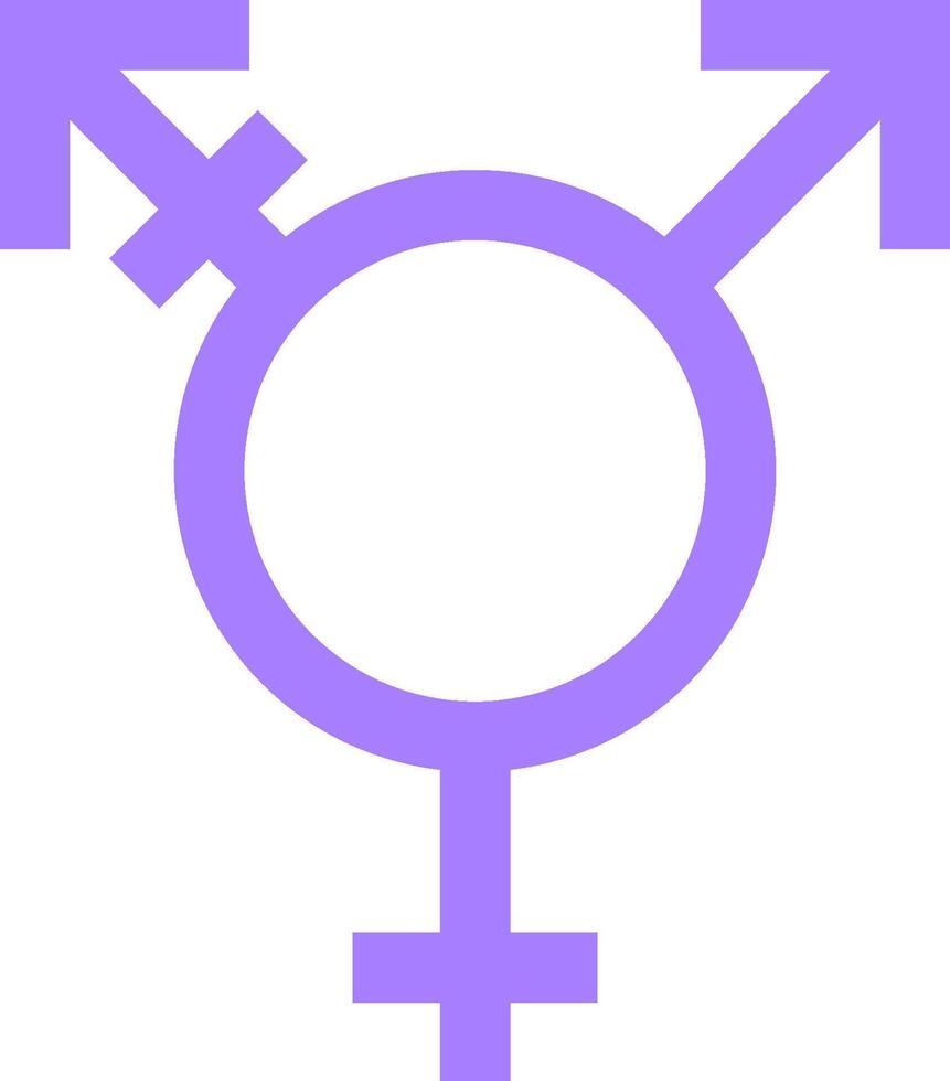 A purple female symbol with a male symbol vector
