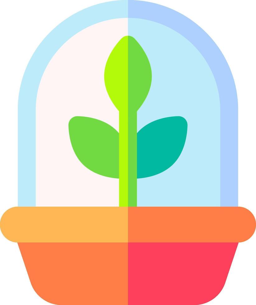 A plant in a pot with a green leaf vector