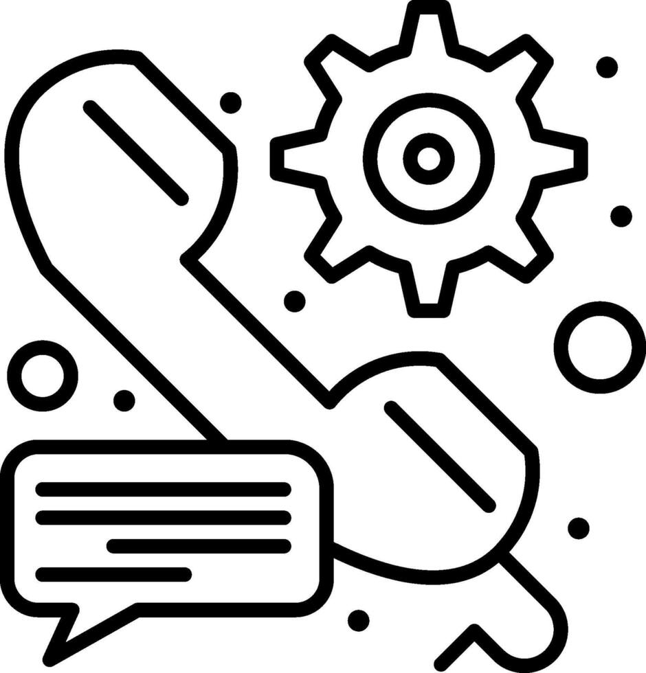 A phone call icon with gears and speech bubbles vector
