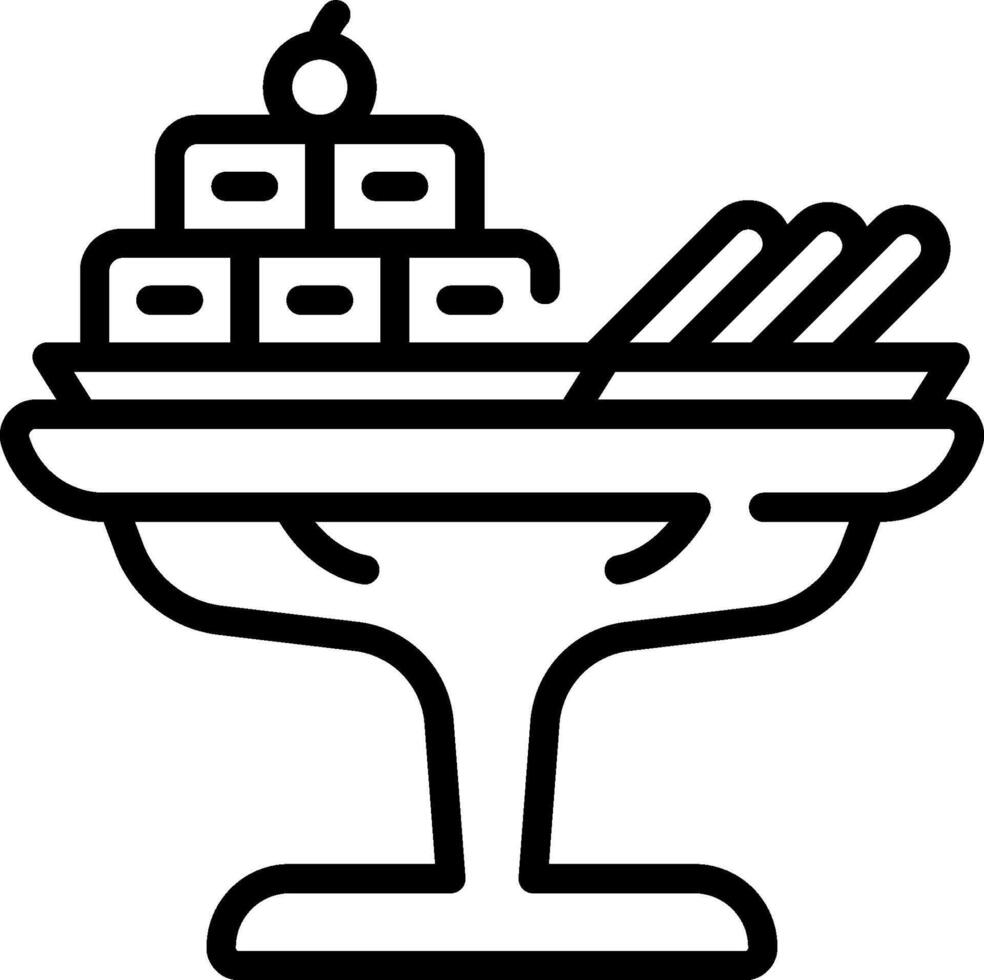 A black and white illustration of a dessert vector