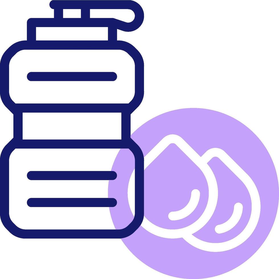 Water bottle icon with a purple circle vector