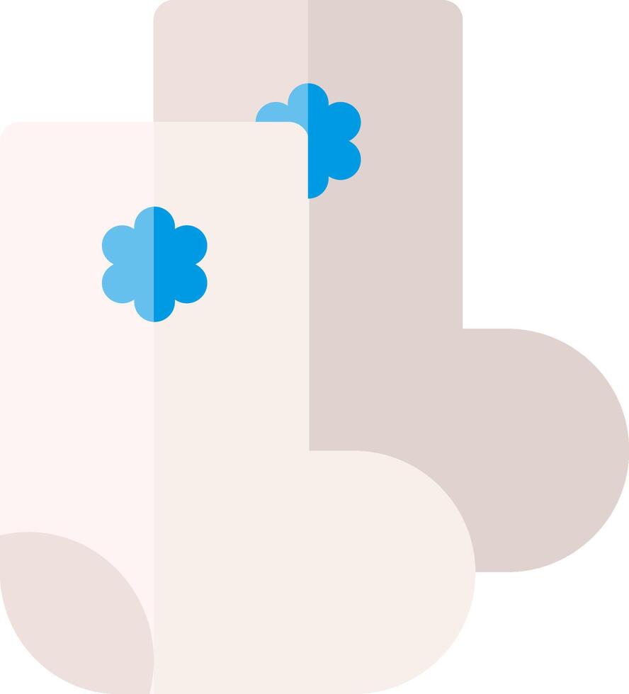A pair of socks with a blue flower on them vector