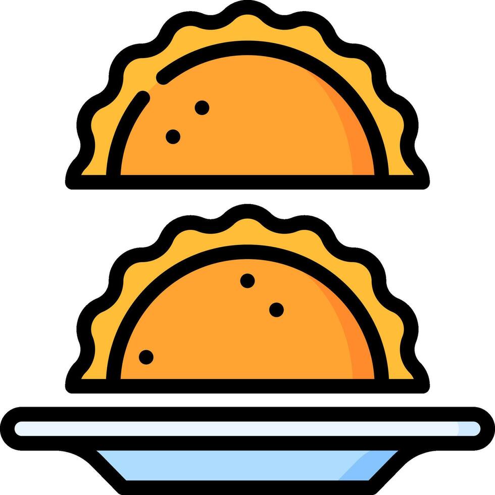 Two pies on a plate icon vector