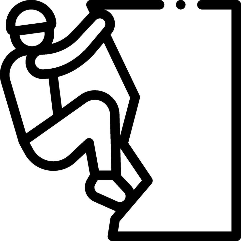 A man climbing on a wall with a sign vector