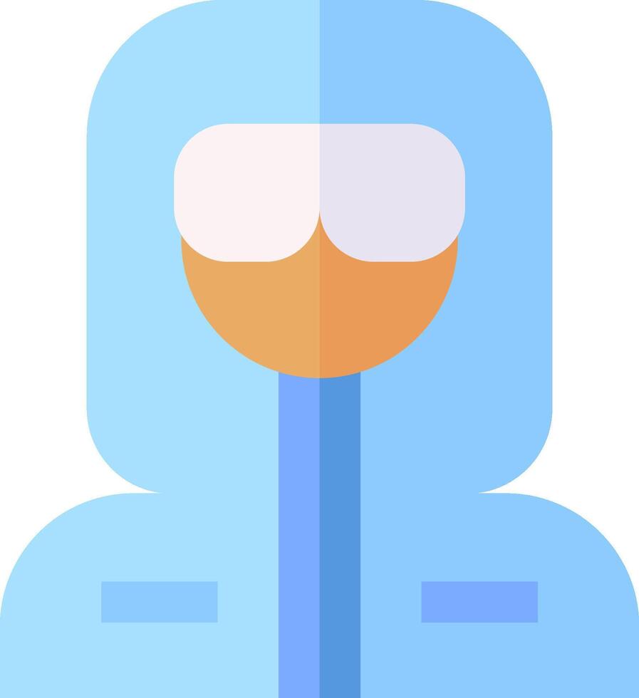 A person in a blue jacket and goggles vector