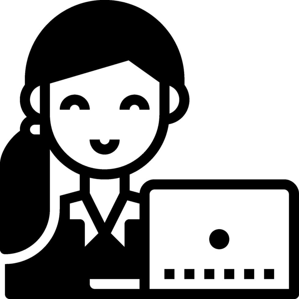 A woman with a laptop and a smile vector