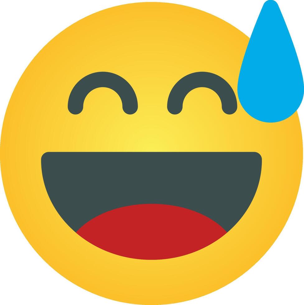 Emoji smiley face with tears vector