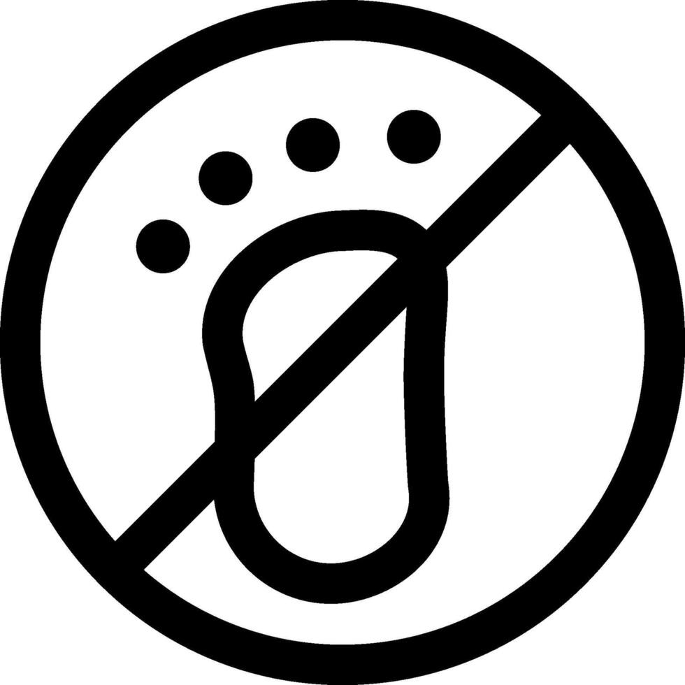 No foot print sign on white background vector