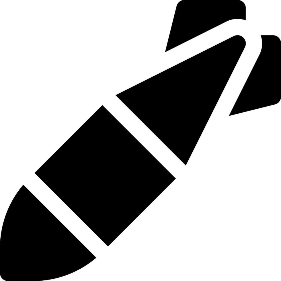 A black and white icon of a bomb vector