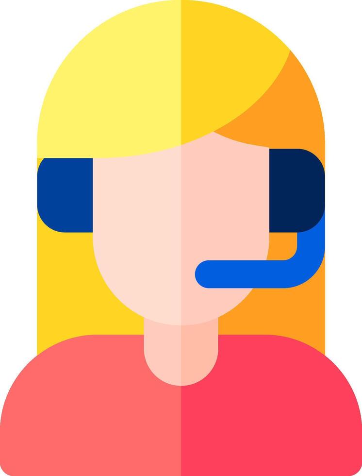Call center avatar with headset vector