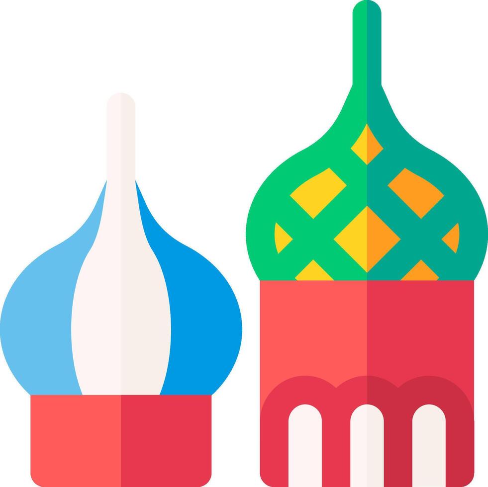 The two domes are in different colors vector