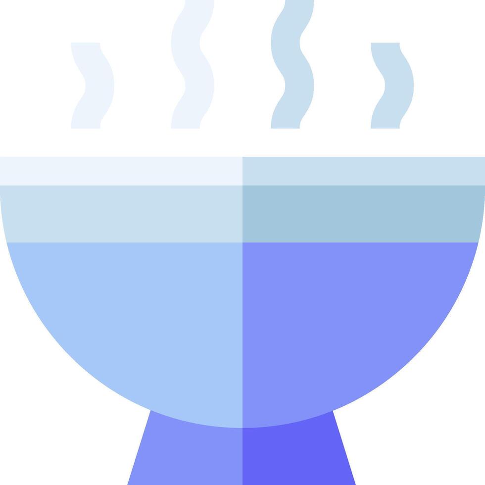 A blue bowl with steam coming out of it vector