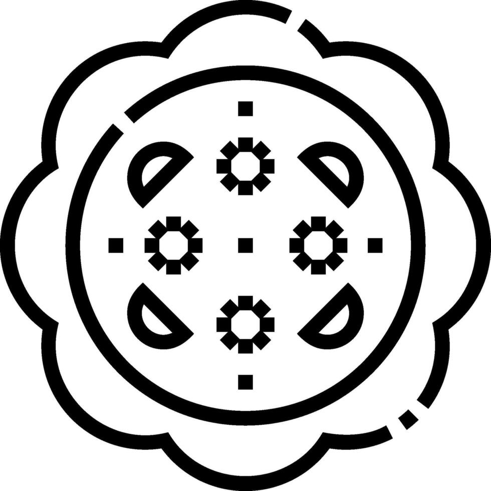A black and white logo of a flower with gears vector