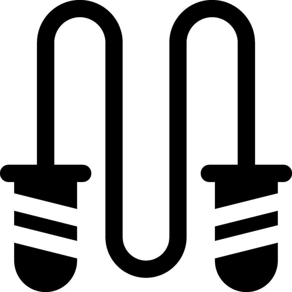 A black and white icon of two cables vector