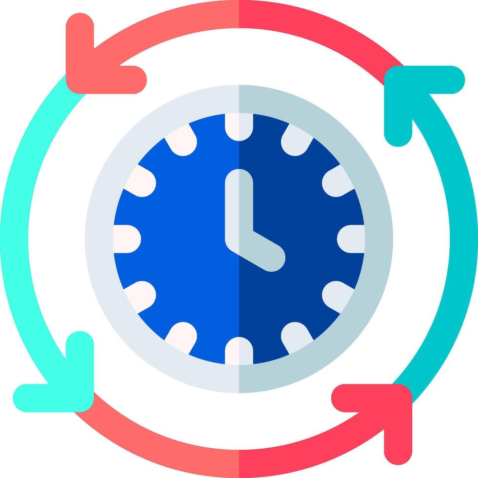 A clock is surrounded by arrows and arrows vector