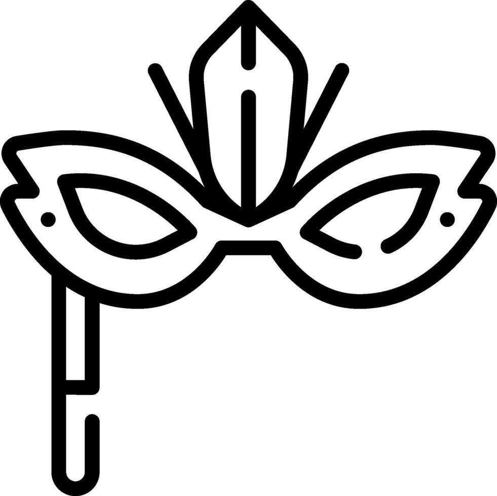 A black and white drawing of a mask vector