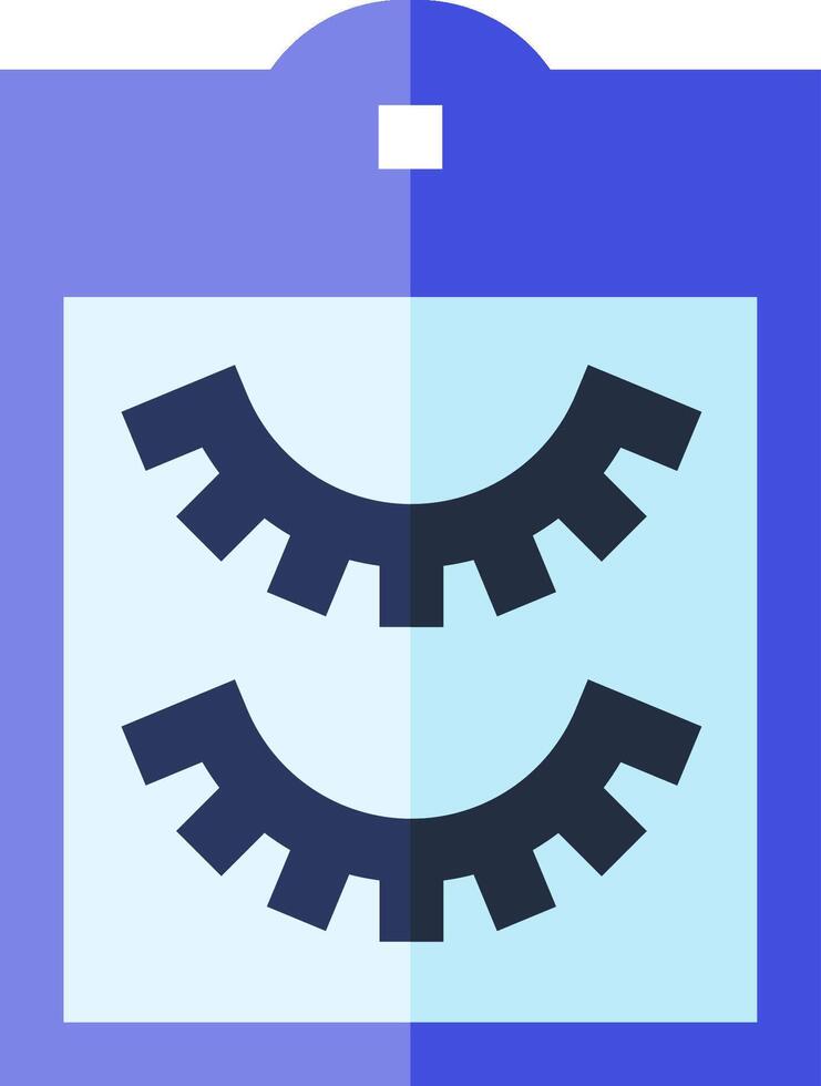 A pair of eyelashes icon on a blue background vector
