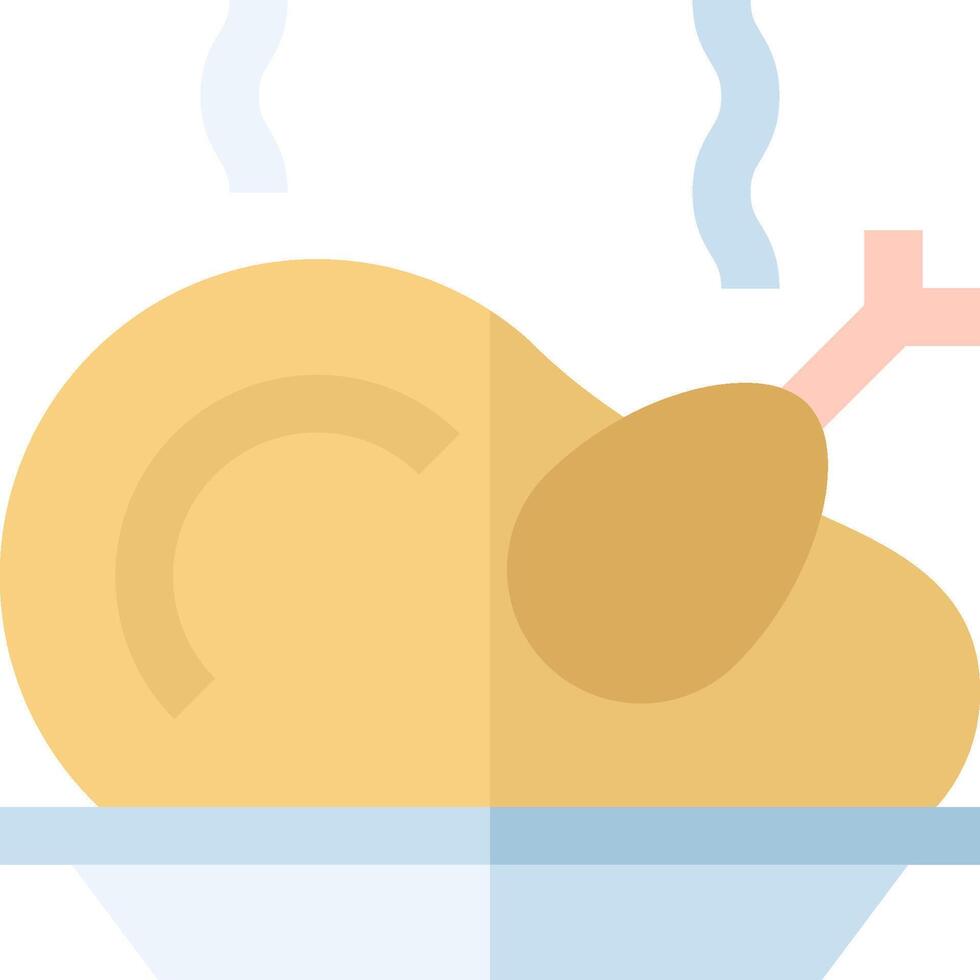 A turkey is sitting in a bowl on a plate vector