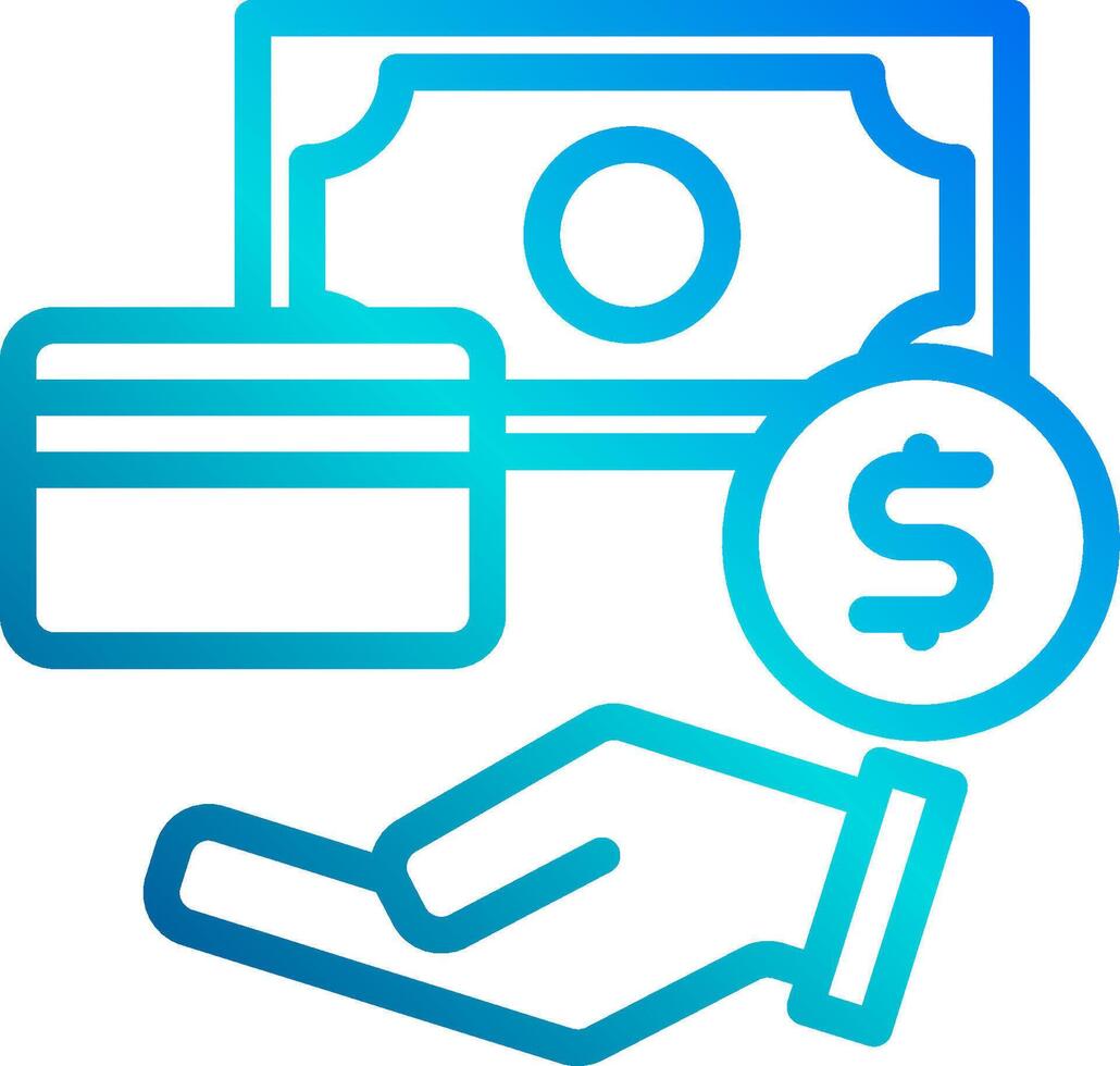 A hand holding a credit card and money vector