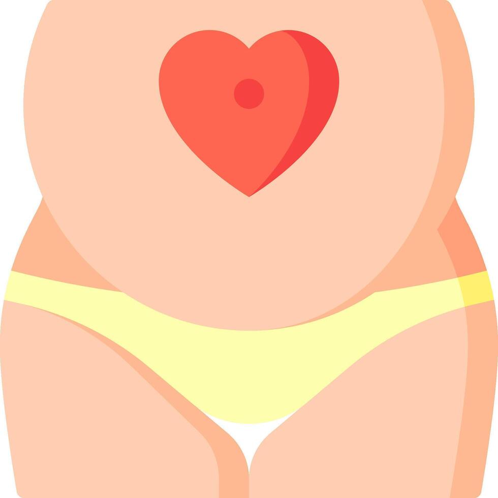 A cartoon woman with a heart in her belly vector