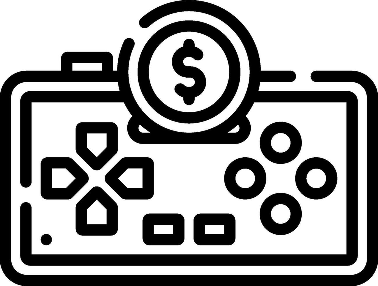 A game controller with a dollar sign vector