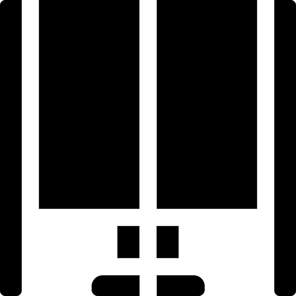 A black and white icon of a television vector