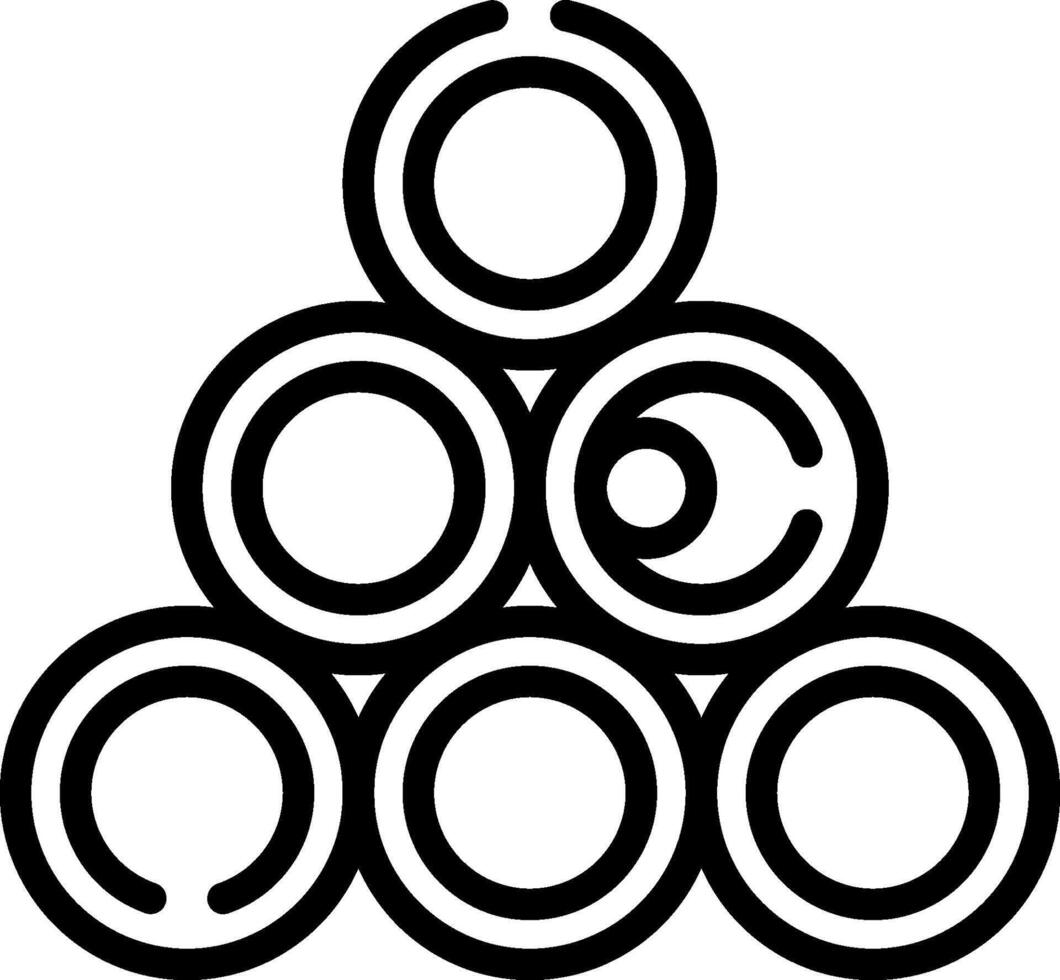 A black and white logo of a pyramid with circles vector