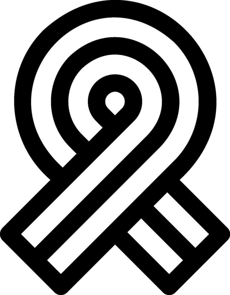 A black and white ribbon symbol vector