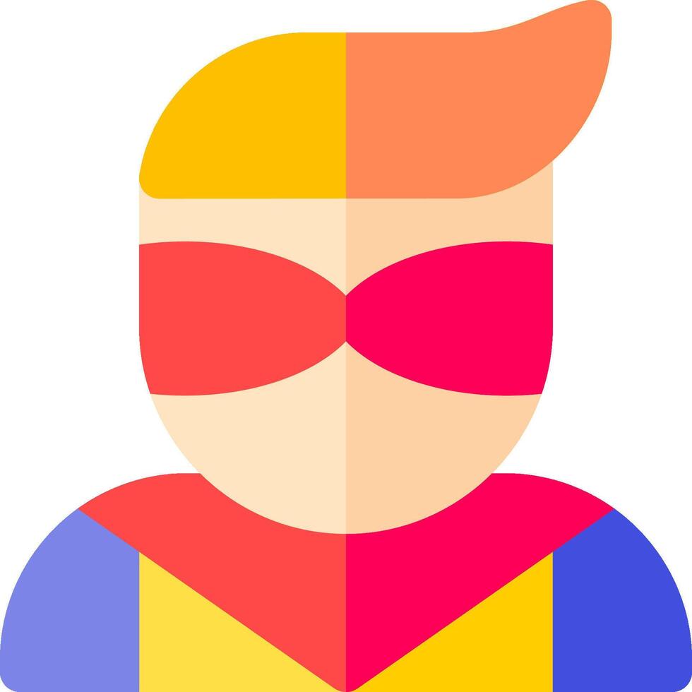 A flat icon of a man in a superhero costume vector